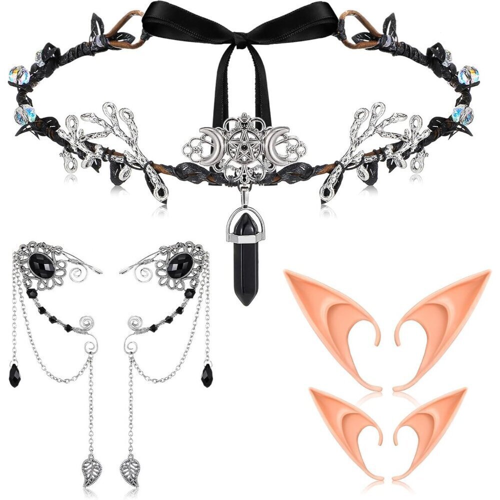 Fairy Elf Cosplay Set Alloy Silver Accessories Halloween Costume Women